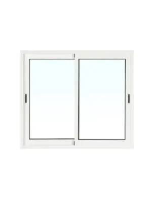Ventana aluminio blanca corredera de 100x100 cm