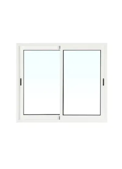 Ventana aluminio blanca corredera de 100x100 cm